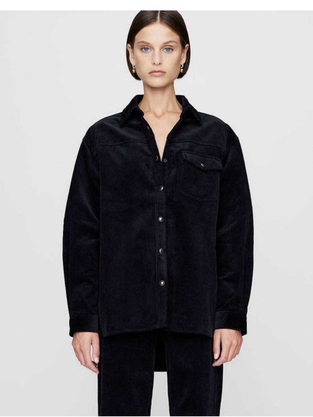 Anine Bing Black Corduroy Button-up shirt/jacket size S